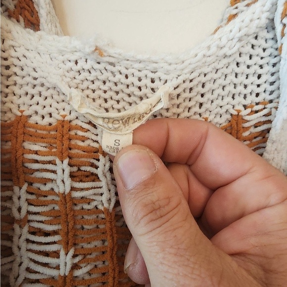 Rewind Cardigan off white and brown size small - Picture 2 of 3